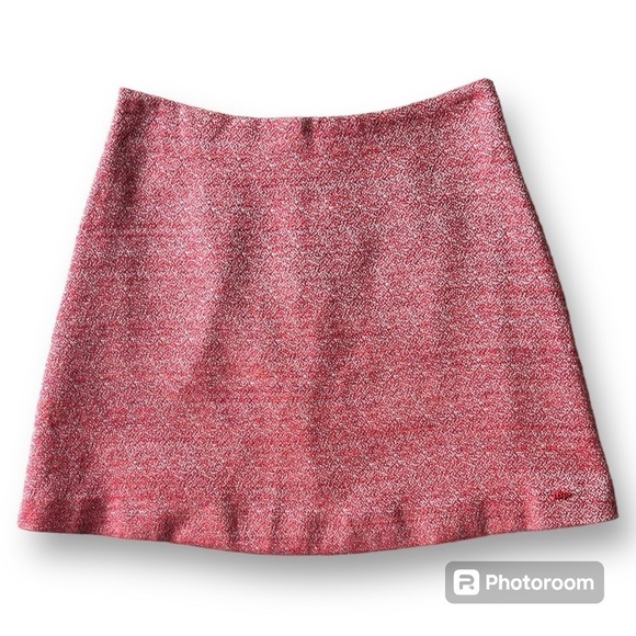 Cop.Copine Publier A-Line Red Pink Mini Skirt Linen Blend Tweed Sz 38 (M) - Picture 1 of 16